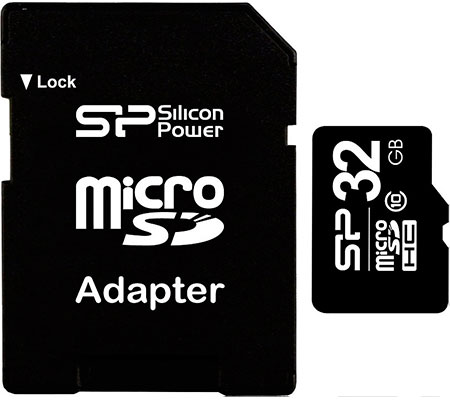   Silicon Power microSDHC 32 Gb Class 10 SP 032 GBSTH 010 V 10-S-SP + adapter