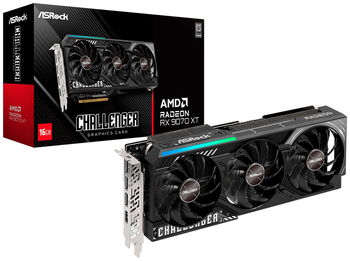 Видеокарта Asrock Radeon RX 9070 XT Challenger 16GB (RX9070XT CL 16G), Черный
Видеокарта Asrock Radeon RX 9070 XT Challenger 16GB (RX9070XT CL 16G), Черный