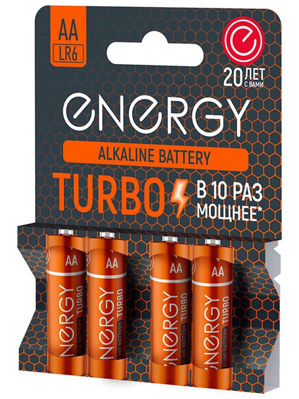 Батарейка алкалиновая Energy Turbo LR6/4B (AА) 107051
Батарейка алкалиновая Energy Turbo LR6/4B (AА) 107051