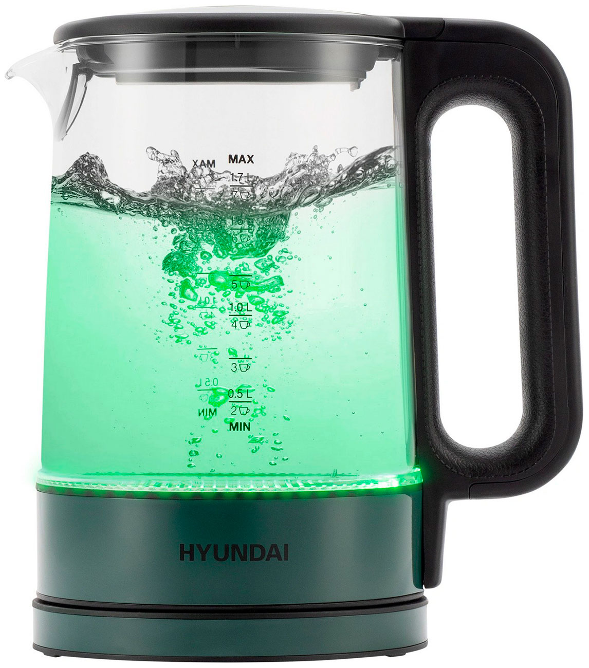 Чайник электрический Hyundai HYK-S4805 (1.7л., 2200 Вт, темно-зеленый, стекло/пластик)
Чайник электрический Hyundai HYK-S4805 (1.7л., 2200 Вт, темно-зеленый, стекло/пластик)