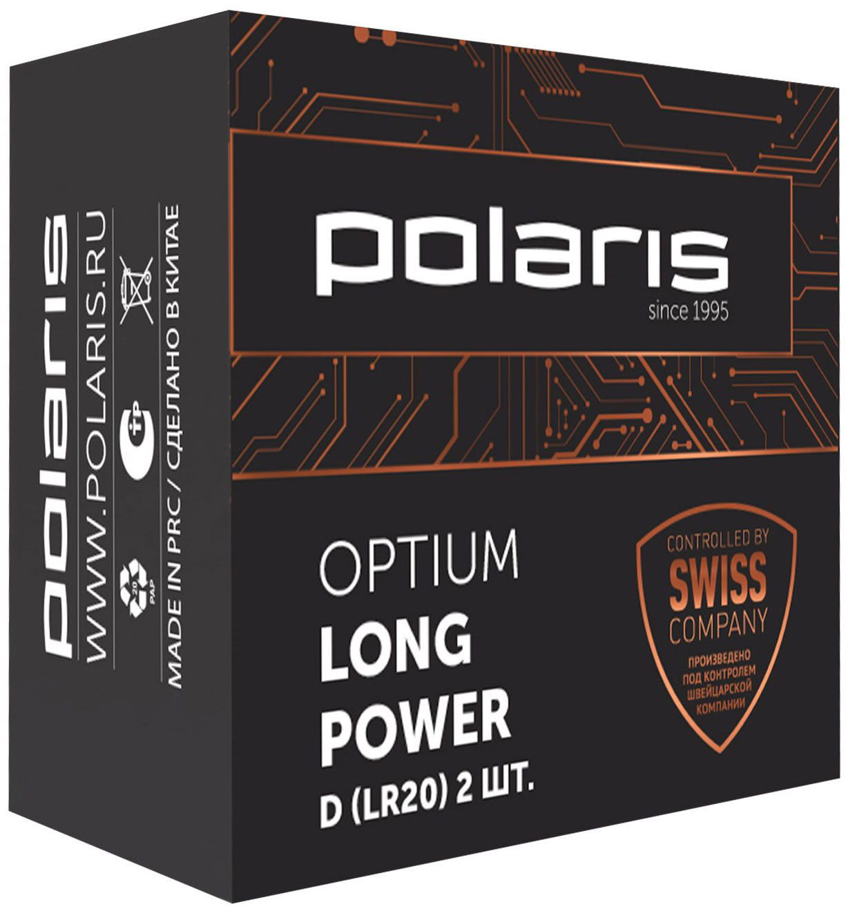 Батарейка Polaris PB LR20 (D) (2 шт.) OPTIUM
Батарейка Polaris PB LR20 (D) (2 шт.) OPTIUM