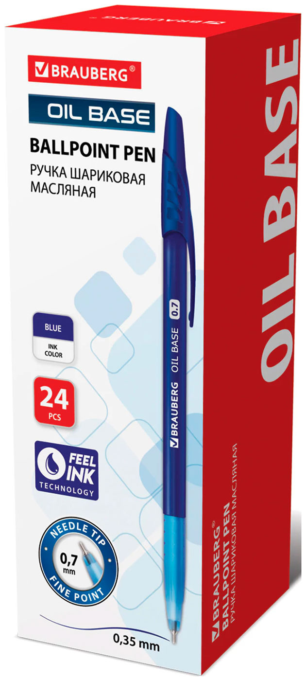 Ручка шариковая Brauberg "Oil Base", синяя, КОМПЛЕКТ 24 штуки, линия 0.35 мм (880168), Синий
Ручка шариковая Brauberg "Oil Base", синяя, КОМПЛЕКТ 24 штуки, линия 0.35 мм (880168), Синий