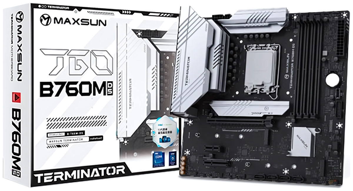 Материнская плата Maxsun Terminator B760M D5 WiFi (LGA1700, mATX), Черный
Материнская плата Maxsun Terminator B760M D5 WiFi (LGA1700, mATX), Черный