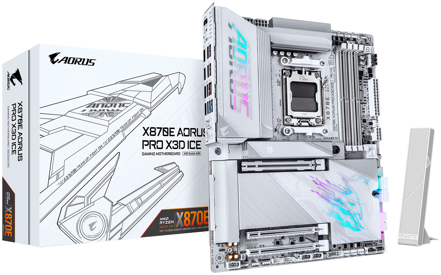 Материнская плата Gigabyte X870E AORUS PRO X3D ICE (AM5, ATX), Белый
Материнская плата Gigabyte X870E AORUS PRO X3D ICE (AM5, ATX), Белый
