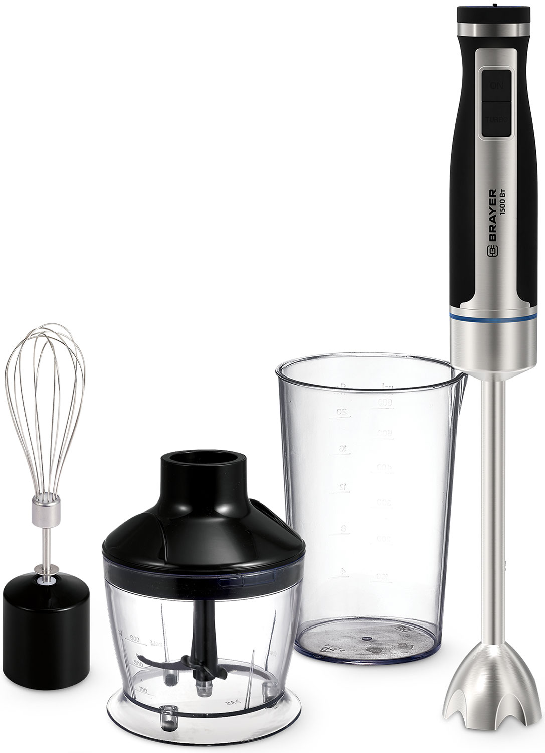 Погружной блендер Brayer BR1268, Серебристый/черный
Погружной блендер Brayer BR1268, Серебристый/черный
