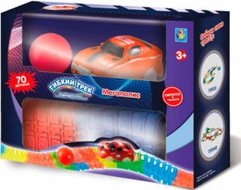 Гибкий трек 1 Toy, 70 деталей дорога светится в темноте гоночная машинка (со светом) Т13188
Гибкий трек 1 Toy, 70 деталей дорога светится в темноте гоночная машинка (со светом) Т13188