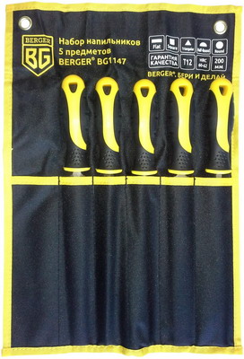 Набор напильников Berger BG1147 с рукояткой 5 предметов в чехле
Набор напильников Berger BG1147 с рукояткой 5 предметов в чехле