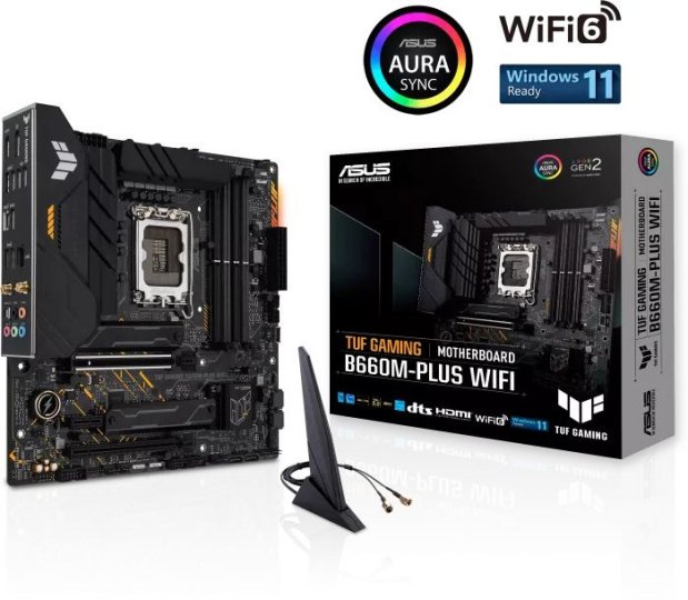Материнская плата Asus TUF GAMING B660M-PLUS WIFI (LGA1700, mATX), Черный
Материнская плата Asus TUF GAMING B660M-PLUS WIFI (LGA1700, mATX), Черный
