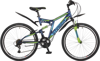 Велосипед Stinger 26'' Highlander 100 V 16'' синий 26 SFV.HILAND1.16 BL7 велосипед stinger barcelona 16 green