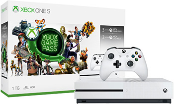 Игровая приставка Microsoft Xbox One S 1 ТБ + игровой абонемент на 3 месяца + Xbox LIVE: карта подписки 3 месяца (234-00357)