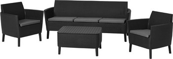Комплект мебели Allibert Salemo 3 seater set графит 17205990