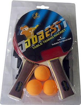Набор для игры DoBest BR 18 1 звезда (2 ракетки + 3 мяча + сетка + крепеж)