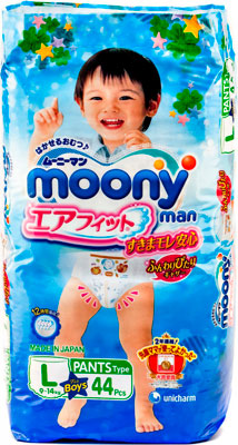 Трусики-подгузники Moony Man Трусики для мальчиков 9-14кг (L) 44