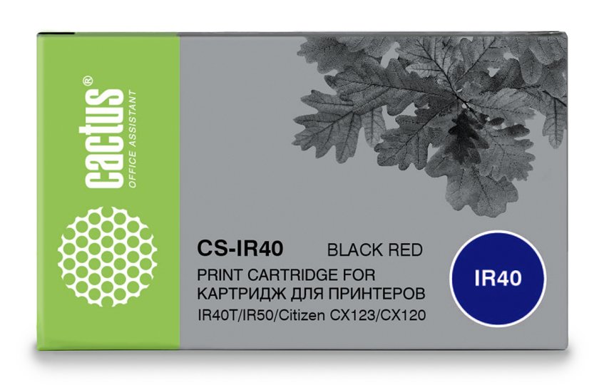 Картридж матричный Cactus CS-IR40 черный/красный для Citizen IR40T/IR50 CX123/CX120
Картридж матричный Cactus CS-IR40 черный/красный для Citizen IR40T/IR50 CX123/CX120
