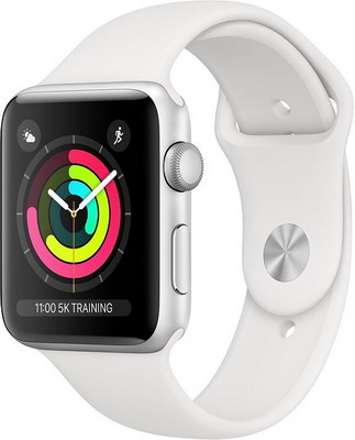 Часы Apple Watch Series 3 GPS 42 mm Silver Aluminium Case with White Sport Band (MTF 22 RU/A) Часы Apple Watch Series 3 GPS 42 mm Silver Aluminium Case with White Sport Band (MTF 22 RU/A)