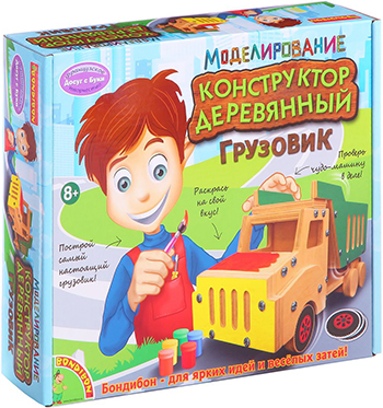 Набор для моделирования Bondibon Моделирование из дерева. Грузовик своими руками ВВ1232