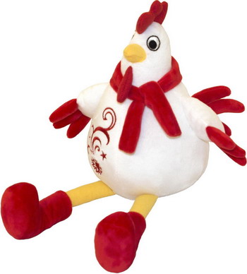 Цыпленок Петя Gulliver с вышивкой красно-белый