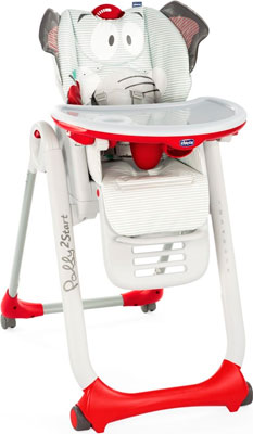 Стульчик для кормления Chicco Polly 2Start цвет Elephant 88730 стульчик для кормления chicco chicco стульчик для кормления polly 2start elephant
