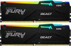 ����������� ������ Kingston DDR5 64GB (2x32GB) 5600Mhz FURY Beast Black RGB (KF556C40BBAK2-64)