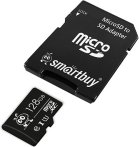 ����� ������ Smartbuy microSDXC, 128GB, UHS-1 U1, 80 ��/��� (class 10) � ��������� (SB128GBSDCL10-01)