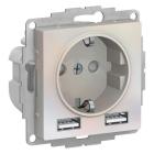 ������� Systeme Electric ������� 3-� �� AtlasDesign 16� IP20 � 2-�� �����. ������������ USB ��� A+A 5�/2.4� 2�5�/1.2� �������� ������. SE