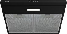 Вытяжка кухонная Libhof LF-2360 black ширина 60 см , 3 скорости / обратный клапан , механическое управление / LED подсветка