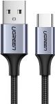 ������ Ugreen US288 (60408) USB-A 2.0 to USB-C Cable Nickel Plating Aluminum Braid. ����� 3�. ����: ����� ������