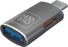 ������� Pero AD16 OTG, USB-C TO USB-A 3.0 + USB-C, ����� (PRAD16BL)
