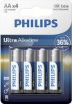 ��������� Philips Ultra Alkaline, ��������, 4 AA, � �������� (LR6E4B/97)