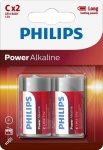 ��������� Philips Power Alkaline, ��������, 2 C, � �������� (LR14P2B/97)