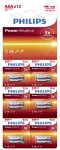 ��������� Philips Power Alkaline, ��������, 12 ���, � �������� (LR03P12BT/97)
