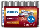 ��������� Philips Power Alkaline, ��������, 12+12 ���, � ������ (LR03P24FV/97)