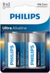 ��������� Philips Ultra Alkaline, ��������, 2D, � �������� (LR20E2B/97)