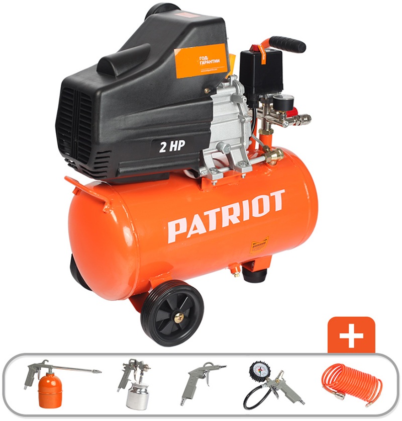 Изображение товара Компрессор Patriot EURO 24-240 K + набор пневиоинструмента KIT 5В, 525306366