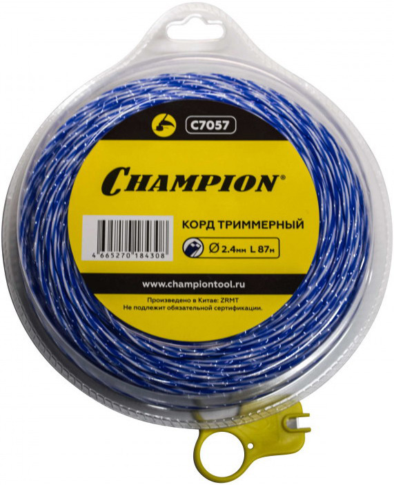 

Леска Champion Sky-cutter 2.4мм* 87м (витой квадрат) C7057