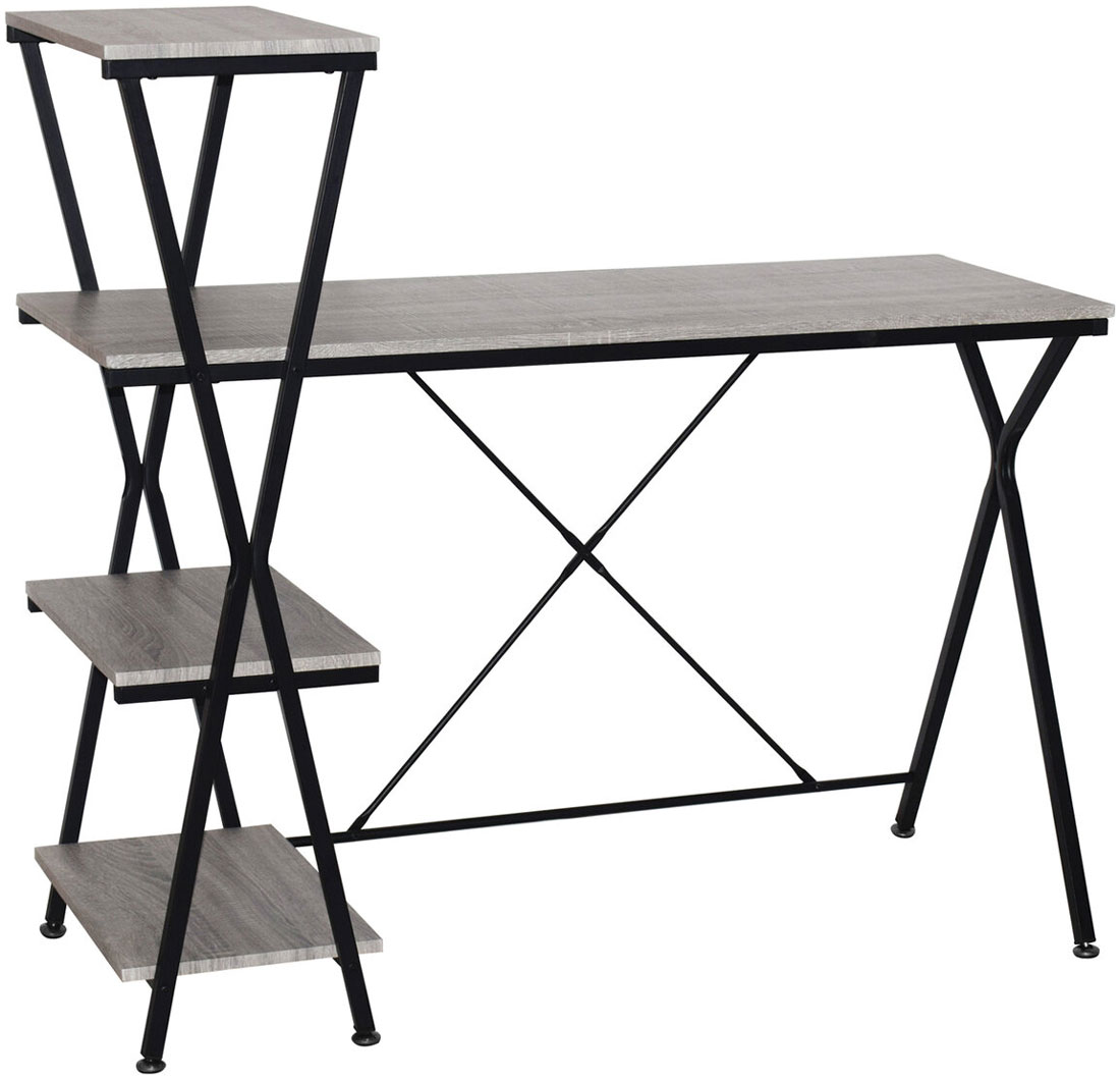 Изображение товара Стол на металлокаркасе Brabix LOFT CD-004 (ш1200xг535xв1110мм), 3 полки, цвет дуб антик, 641219