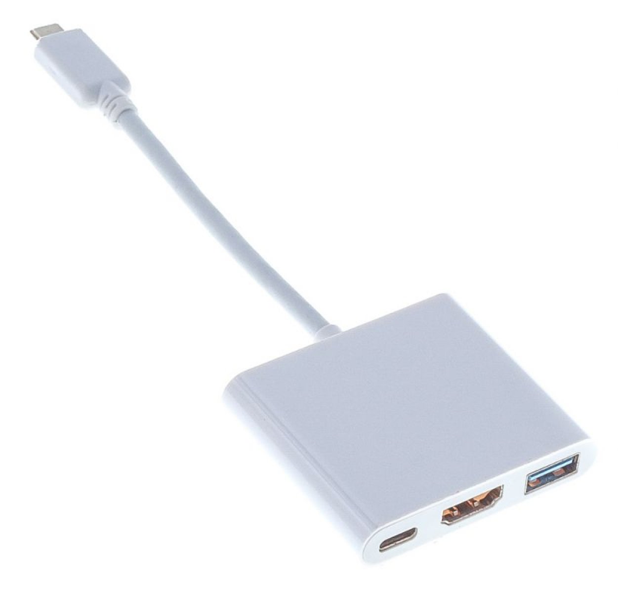 Изображение товара Переходник Buro BHP RET TPC-HDM USB Type-C (m) HDMI (f) USB 3.0 A(f) USB Type-C (f) белый