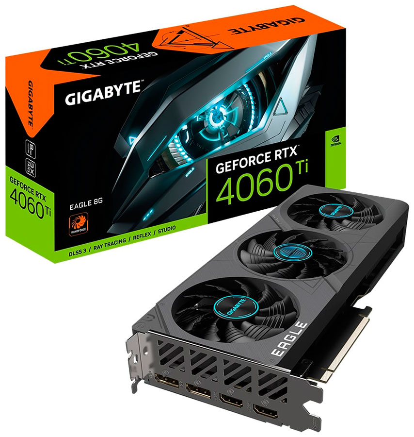 Видеокарта Gigabyte GeForce RTX 4060 Ti EAGLE 8GB (GV-N406TEAGLE-8GD) Видеокарта Gigabyte GeForce RTX 4060 Ti EAGLE 8GB (GV-N406TEAGLE-8GD)