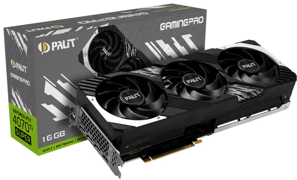 Видеокарта Palit GeForce RTX 4070 Ti SUPER GAMINGPRO 16GB (NED47TS019T2-1043A) Видеокарта Palit GeForce RTX 4070 Ti SUPER GAMINGPRO 16GB (NED47TS019T2-1043A)