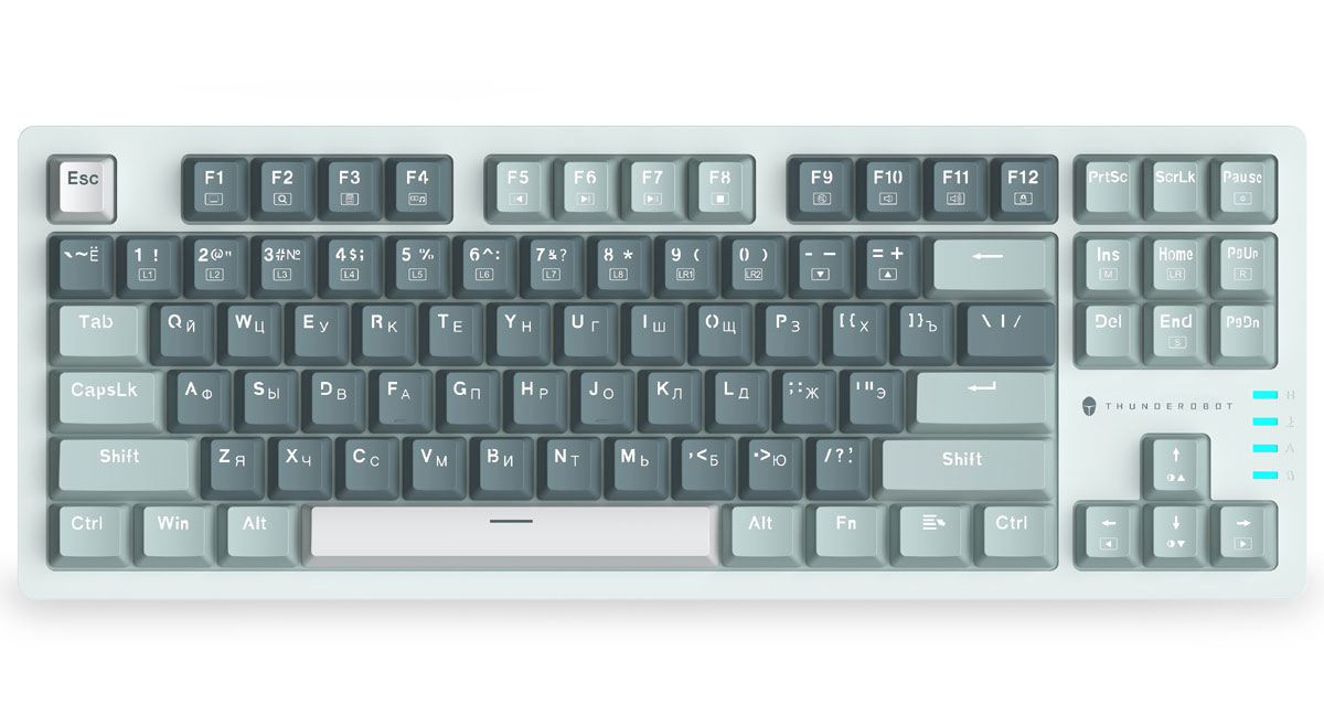 Изображение товара Игровая проводная клавиатура Thunderobot K87R Sage Green с RGB подсветкой и механическими переключа