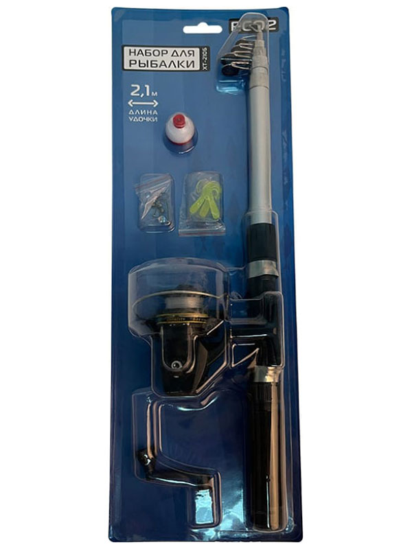Изображение товара Набор для рыбалки Ecos XT-2106 телескопическая удочка стекловолокно лето