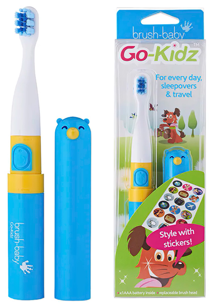 Звуковая зубная щетка Brush-Baby Go-Kidz Blue, от 3 лет, голубая Звуковая зубная щетка Brush-Baby Go-Kidz Blue, от 3 лет, голубая