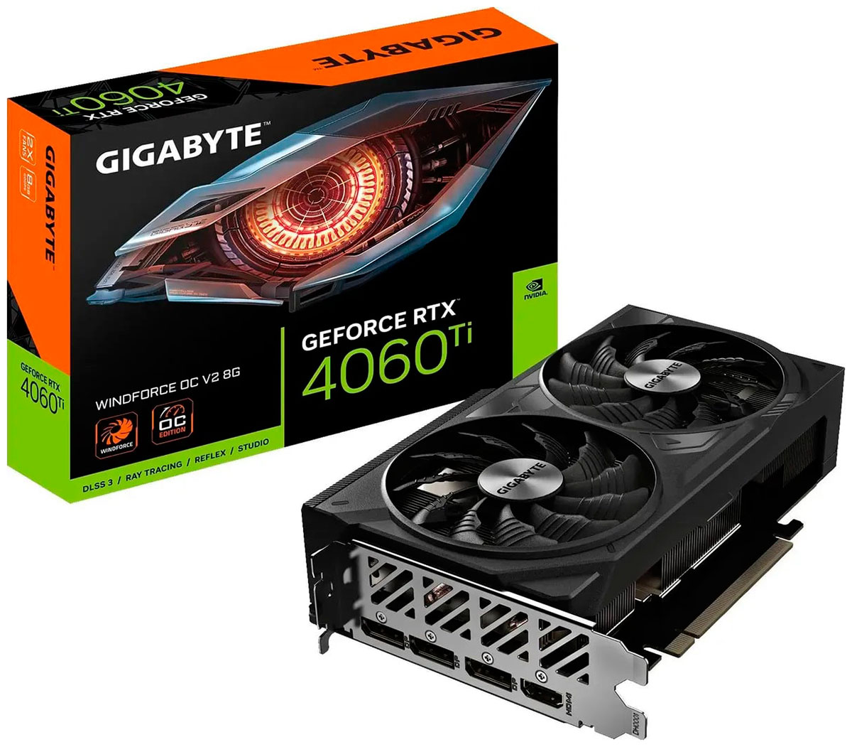 Видеокарта Gigabyte GeForce RTX 4060 Ti 8Gb (GV-N406TWF2OCV2-8GD) Видеокарта Gigabyte GeForce RTX 4060 Ti 8Gb (GV-N406TWF2OCV2-8GD)