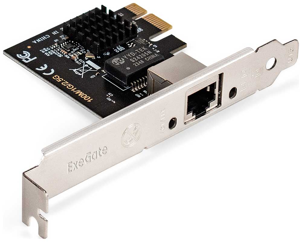 Изображение товара Сетевой адаптер ExeGate EXE-251 2.5 Гбит/с PCIe Ethernet карта для Windows/Linux