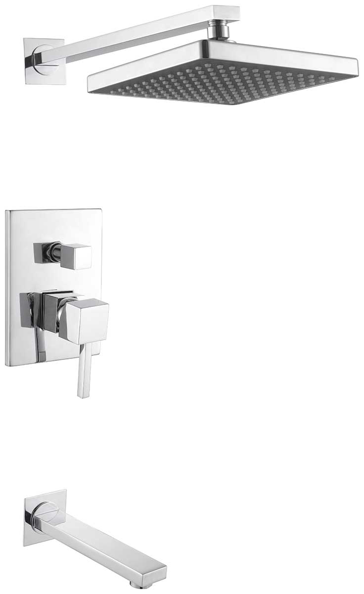 Изображение товара Смеситель для ванной Kaiser Quadris хром однорычажный скрытый монтаж с душем