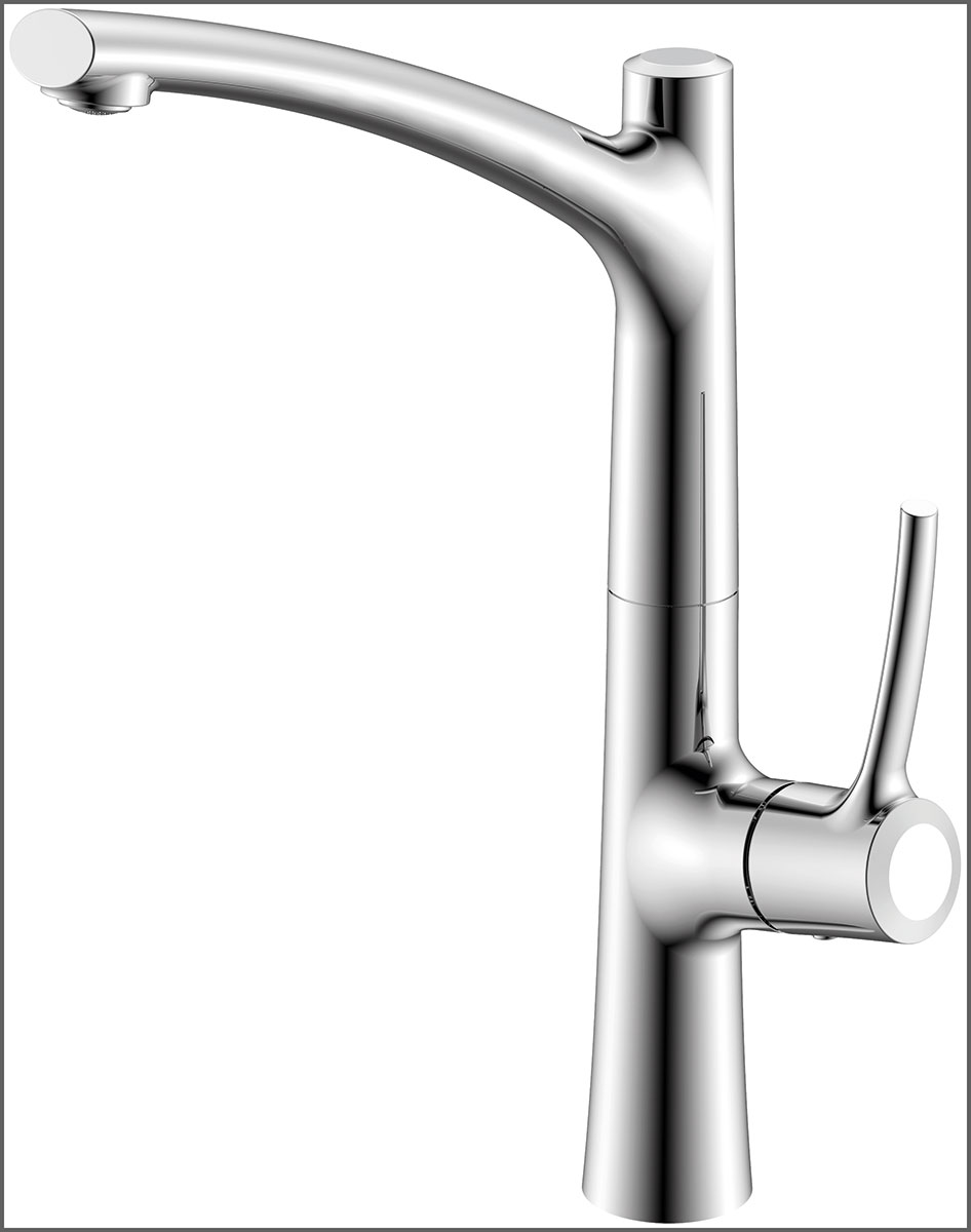 Изображение товара Смеситель для кухонной мойки Kaiser Stick хромированный однорычажный с поворотным изливом
