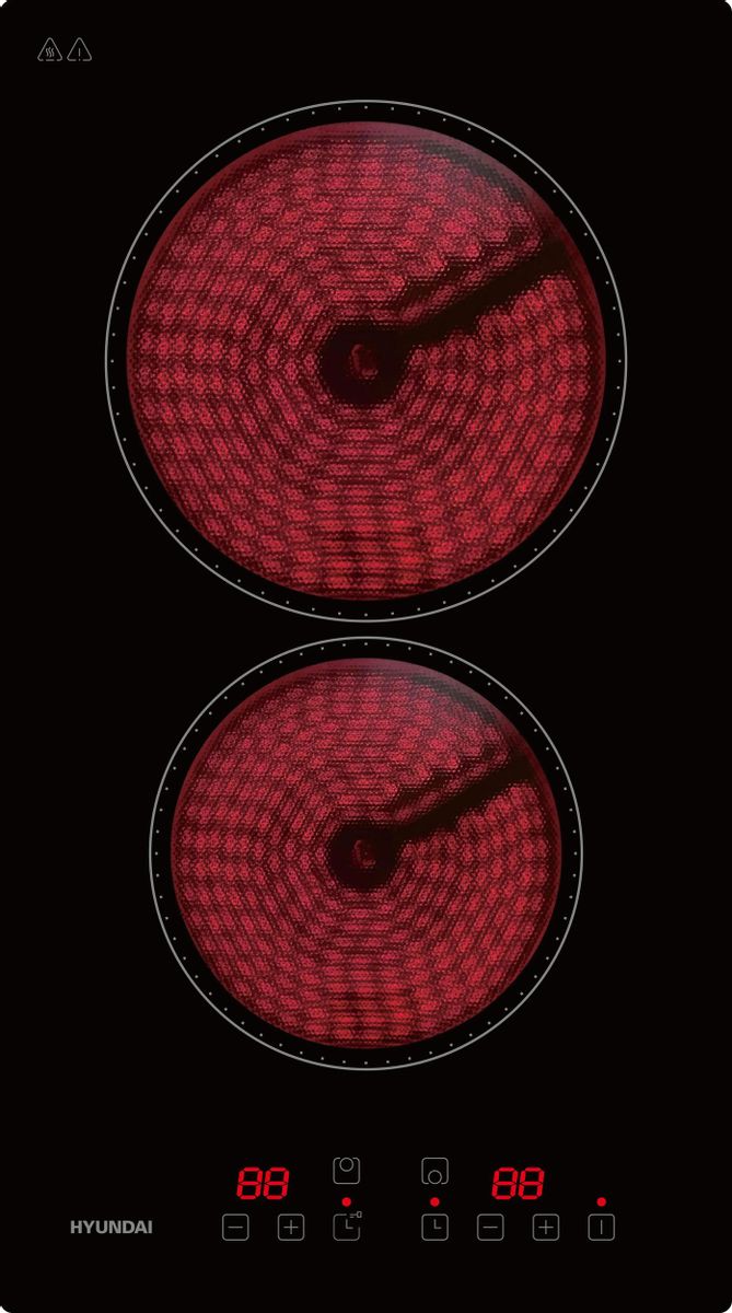 Изображение товара Электрическая варочная панель Hyundai HHE 3210 BG стеклокерамика 2 конфорки