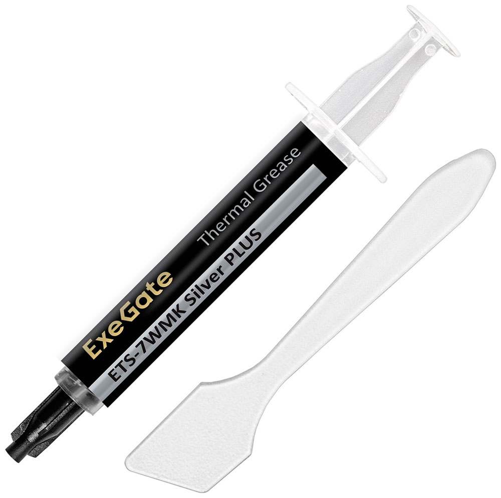 Изображение товара Термопаста ExeGate ETS-7WMK Silver PLUS высокая теплопроводность 7.2 Вт/мК