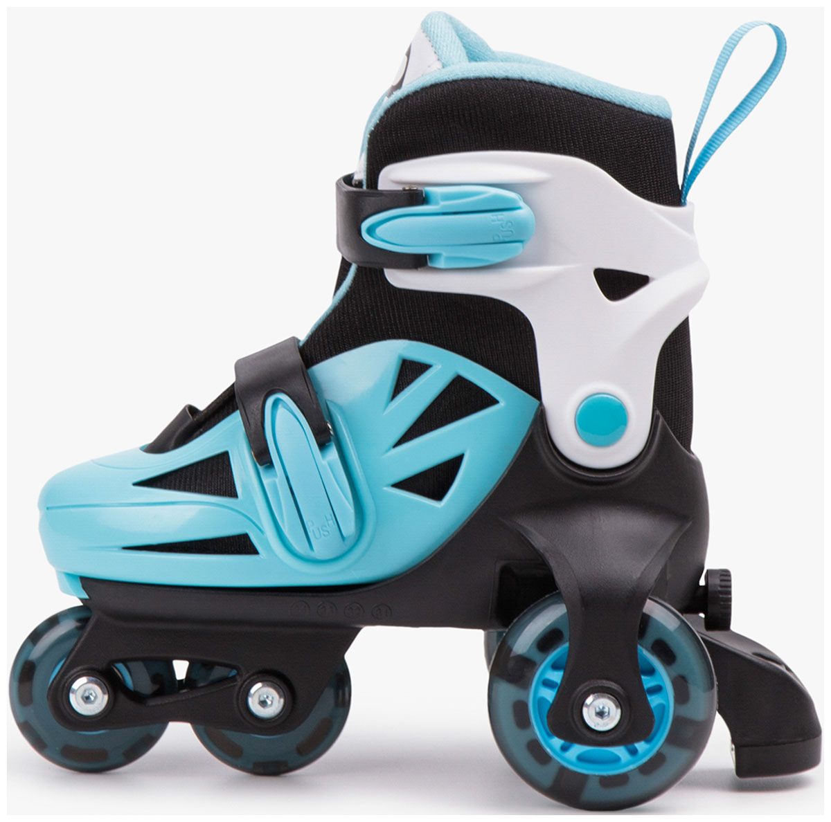 Изображение товара Детские роликовые коньки Amarobaby Blow, раздвижные со светящимися колесами, черный/синий/серый, размер 25-28 (AB23-35BL/092011-25)