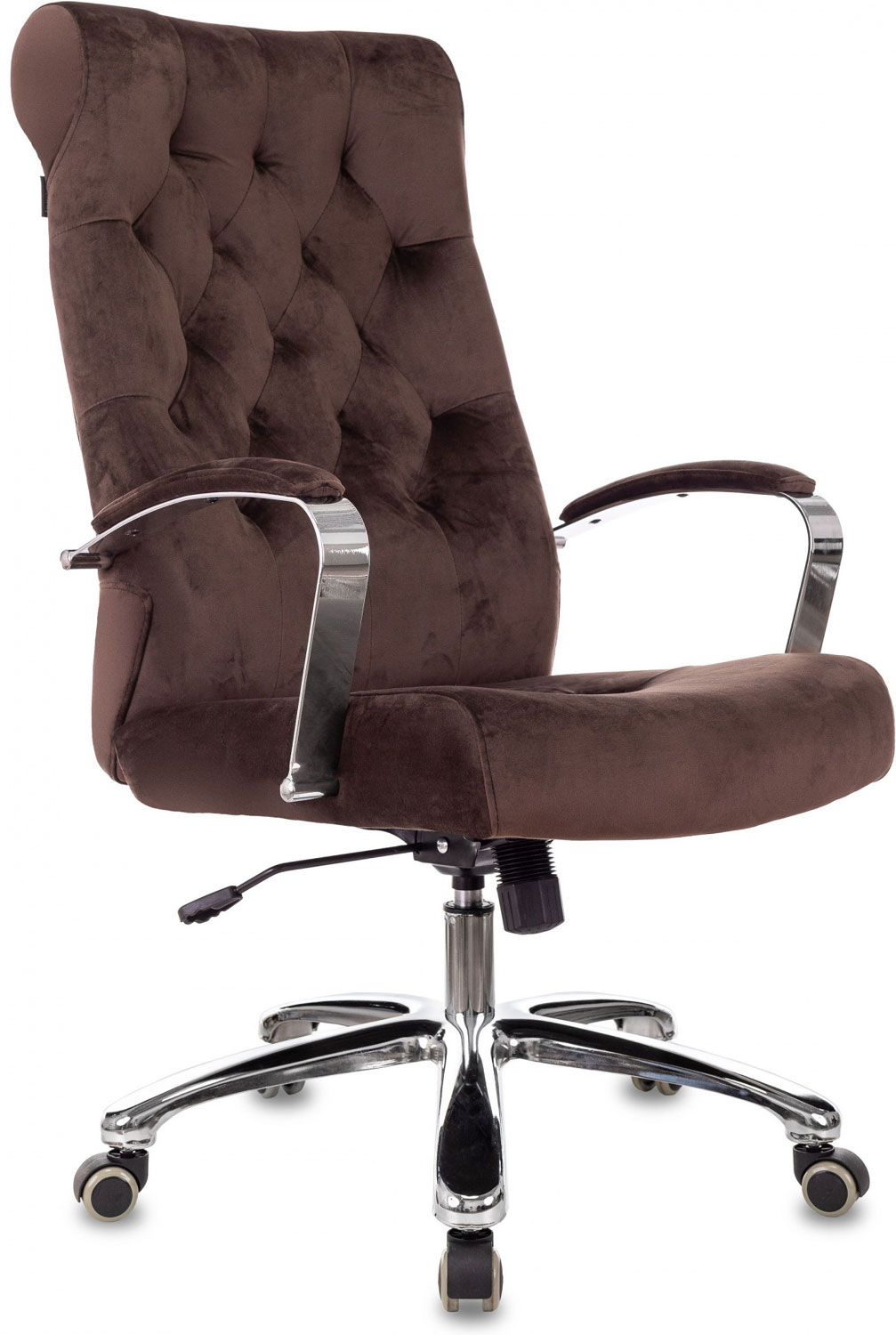Изображение товара Кресло руководителя Бюрократ T-9928SL, Fabric, коричневый Italia 6, крестов. металл хром (T-9928SL/FABR/BROWN)